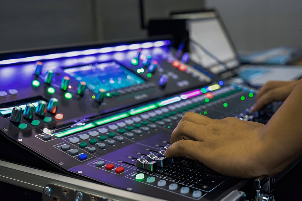 Technical crew working